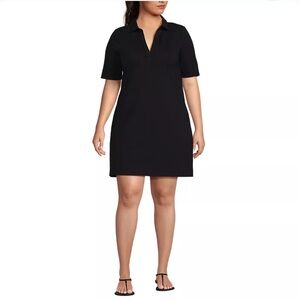 Lands End Plus Size Starfish Elbow Sleeve Polo Dress